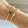 Strand Go2boho Heart Charm 18K Gold Plated Beaded Bracelet Stretch Women Jewelry Adjustabl High Quality Fashion Jewellery Gift