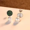 Pendientes de perlas de pavo real retro para mujer encantadoras, pendientes de plata de ley s925 de marca de lujo clásica, pendientes de diseñador para mujer, joyería de alta gama, regalo del día de San Valentín