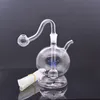 Round Shape Glass Oil Burner Bong Hookah Hand Smoking Water Pipe Inline Matrix Ash Catcher Bong with 10mm Male Glass Oil Burner Pipe and Silicone Hose