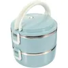 Dinnerware Sets Portable Box Metal Lunchbox Travel Meal Bento Boxes Double Layer Insulated Lunch Household Stacking