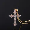 14K or pierres précieuses croix pendentif couleur argent mariage pendentifs collier pour femmes mariée charme fête tour de cou bijoux