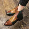 Pointed Toe Gentleman Men Dress Boots Genuine Leather Men Office Ankle Boots Designer Men Business Boots Plus Size 38-48