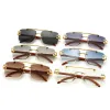 Lunettes de soleil Lunettes de soleil pour hommes Lunettes de soleil de luxe pour hommes Lunettes de soleil pour femmes Lunettes en bois Miroir en métal Lunettes de pied Loisirs Tout assorti avec boîte Lunettes de soleil sans monture