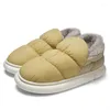 Pantofole 2023 Stivali invernali da donna Warm Down Shoes Platform Coppia da uomo Home Cotton For Fluffy Slides Ladies