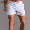 Мужские шорты Samlona Men Leisure Summer Sexy Sexy-Up Skinny Plus Size 3XL Мужские повседневные пляжные брюки синий белый 230510