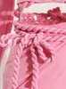 Tvådelt klänning DEAT Fashion Women's 2 PCS Set nya V-Neck långärmad toppar och snörning i midjan Mid-calf kjol Kvinnlig sommar 2023 17A1737 T230510