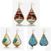 Charme Vintage Renaissance Peinture À L'huile En Cuir Boucle D'oreille Pour Les Femmes Géométrique Feuille Boucles D'oreilles Main Artisanat Boho Bijoux Livrer Dhgarden Dhkdu