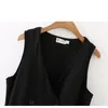 Gilet Selvaggio Doppiopetto Con Scollo A V Ruffle Vestito Dalla Maglia Delle Donne 2019 Primavera Gilet Coreano Vestido Mujer Senza Maniche Jaqueta Feminina f759