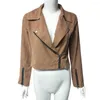 Giacche da corsa. Giacca bomber da donna 2023 Ladies Retro Rivet Zipper Up Donna Cappotti basic Maglione leggero