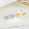 Boucles d'oreilles à tige S925 en argent sterling contracté mode papillon tempérament bijoux féminins