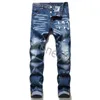 Nuovi jeans da uomo pantaloni da uomo firmati adesivi skinny neri lavaggio chiaro strappati motociclisti rock revival joggers vere religioni uomini