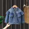 Jackets Autumn Girls Baby Jacket Jacket Children's Casual Top Coat Kids Girl Jeans Spring Roupos 2 4 6 7y