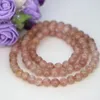 سوار Multilayer Mullayer 6mm Strowberry Stone Jades Pink Sunstone Round Joleds Original Jewelry 18inch B2895