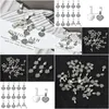 Charms 500Pcs Antique Sier Glue On Heart Bails Jewelry Scrabble Earring Glass Tiles Pendants For Making 19X9Mm Drop Delivery Finding Dhbyi