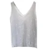 Camisoles Tanks Women's Sexy Sequin Tank Tops Sequin Lace Up Tops V-Neck Jacket Basic Camis Vest Fashion Women Clothing Top Corset 230510