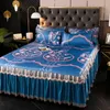 Bed rok koele mat ijs zijden mat driedelige set enkele dubbele machine wasbaar bedrok rok zomer bed spreiding vouwbare stoel met airconditioning 230510