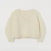 Creamy yellow Women's Sweaters Twist Knitted Sweater Embroidery Women Long Sleeve Knitwear Pullover Jumprt Jerseys