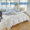 Bedding sets 100% Cotton Set With Flowers Skin Friendly Breathable Duvetcover 2pcs Pillowcase No Bed Sheet 230510