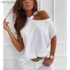 Damen T-Shirt Frauen Tops Sexy Off Shoulder Sommer T-Shirts Casual Print T-Shirt Kurzarm O-Ausschnitt Pullover Tops Fashion Street Tee T230510