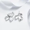 Boucles d'oreilles clous Dazzling Clover Earring 925 Sterling-Silver-Jewelry