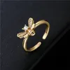 Cool design ins stil guld livlig biet charm justerbara ringar kvinnor fest gåva smycken