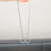 Kains waterdichte roestvrijstalen ketting eenvoudige dubbele ring hanger choker verjaardagscadeau voor damesmeisjes vriendin mode sieraden