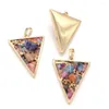 Pendant Necklaces Xinshangmie Natural Color Mixing Small Stone Dyed Triangular Shape Golden Plated Geode Women Fashion Jewelry