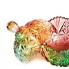 Storage Bottles Container Crystal Glass Candy Box Colorful Solid Color Diamond Sugar Bowl Europe Home Creative Snack Jar