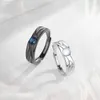 Wedding Rings Vintage Angel And Devil Lover Pair Ring Glass Moonlight Stone Couple Metal Opening Adjustable Fashion Jewelry Gift