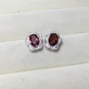 Stud Earrings Product Promotion 925 Pure Silver Natural Garnet Including Certificate For Friend Gift Lady