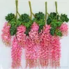 Artificial Ivy Flowers Silk Flower Wisteria Vine Flower Rattan For Wedding Centerpieces Decorations Bouquet Garland Home Ornament GA162