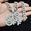 Collane con ciondolo Uomo Donna Hip Hop NO DAYS OFF Collana con catena cubana 13mm HipHop Iced Out Bling Fashion Charm Jewelry 230511