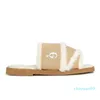 Designer-Slipper für Damen, Woody-Sandalen, berühmte Designer-Pantoletten, flache Slides, Beige, Weiß, Schwarz, Rosa, Spitze, Schriftzug, Stoff, Canvas-Hausschuhe, Damen-Sommer-Outdoor-Schuhe