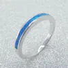 Cluster Rings Fashion Jewelry Silver Band för kvinnor 925 Sterling Blue Color Stone Round Setting Wedding Present 7/9