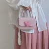 Midjeväskor rosa hjärtat girly liten fyrkantig axelväska mode älskar kvinnor tote handväska handväskor kvinnlig kedja topphandtag messenger gåva 230511