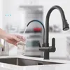 Kitchen Faucets Filter Brushed Nickel Brass With Pure Water Pull Out Style Rotatble Cold Crane 230510