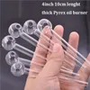 Top qualité moins cher verre brûleur à mazout tuyau 4 pouces longueur verre clair tuyaux transparent grand tube huile ongles conseils pour Dab Rig Bong moins cher prix de gros