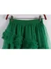 Rokken ohryiyie zoete cake tule rok vrouwen elegante midi lange hoge taille een lijn rok vrouwelijke winter geel groen feest rok lady 230511