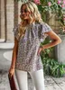 Mikaro Top da donna primavera/estate 2023 a maniche larghe con camicia girocollo floreale da donna