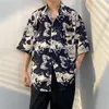 Mäns casual skjortor Male For Men Luxury Designer 2023 Summer Social Man Clothes Hawaiian Fashionable Elegant Classic Fashion