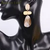 Boucles d'oreilles pendantes mode acrylique pour femmes acide acétique Boho géométrique longue goutte boucles d'oreilles métal bois boucle d'oreille déclaration bijoux