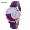 Нарученные часы Miqiao Candy Color Студент Quartz Fashion Casual Women Leather Watch платье дамы подарки W143