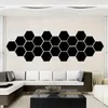 Mirrors 2pcs 3D Hexagon Acrylic Mirror Wall Stickers DIY Art Decor Home Living Room Mirrored Decorative Sticker