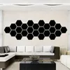 Espejos 2 uds 3D hexágono acrílico espejo pegatinas de pared DIY arte decoración hogar sala de estar espejo adhesivo decorativo