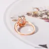 Anel de noivado de casamento Crystal Rings para mulheres cor de ouro rosa oval moissanite promessa casamento jóias de presente de noiva ohr078