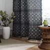 Curtain Blackout Curtains Geometric Black Tassel Bohemia For Living Room Window Drapes In Home Decoration