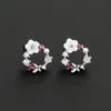 Stud Exquisite Shell Flower Butterfly oorbellen voor vrouwen Sweet Pearl Circle Krans Bloemen Stud Earring Sieraden