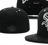 2023 Męski Chicago Baseball Pełne zamknięte czapki Summer granatowy kość mężczyzn Mężczyźni Kobiety Czarny kolor wszystkie 32 drużyny swobodne sporty płaskie czapki Sox Mix Kolory rozmiar Casquette A6