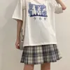 Tシャツ審美的なカミサムジャー・ハラジュクTシャツカワイイかわいいバニープリント夏の韓国通りの女性シックカジュアルティートップス服