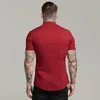 Camisas casuais masculinas Chegadas de verão Camisa de manga curta de manga curta fitness masculina colar super fit